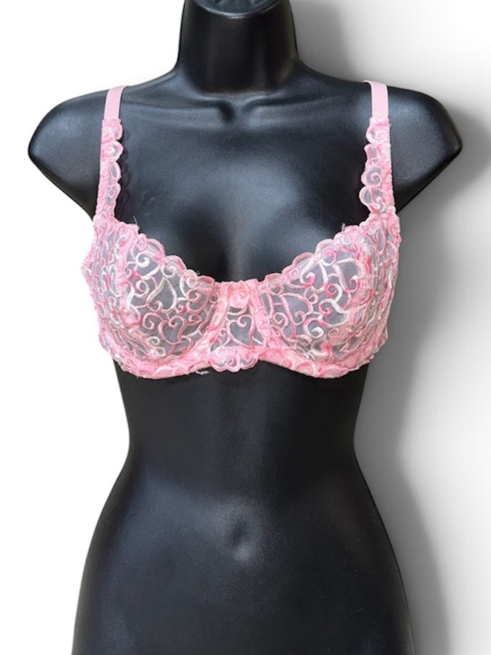 Victoria's Secret Pink Sheer Embroidered Underwire Bra
